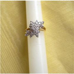 50's Asymmetrical 14k & Diamond Cluster Ring #2228647