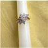 Image 1 : 50's Asymmetrical 14k & Diamond Cluster Ring #2228647