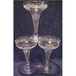 Three Dorflinger Hollow Stem Goblets #2228649