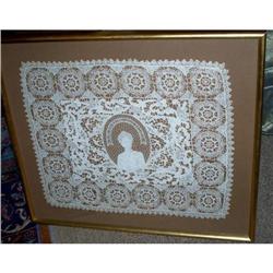 Framed Point d Venice Lace , Queen Elisabeth of#2228653