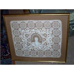 Framed Point d Venice Lace, King Albert I, #2228654