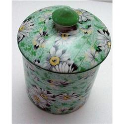 Shelley Green Daisy Chintz Jam Pot #2228682