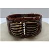 Image 1 : Bakelite & Metal Brown Hinged Bangle #2228690