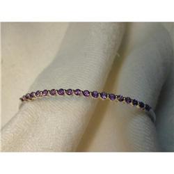 Estate 14K WG Gold Amethyst Bangle Bracelet #2228711
