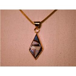 Estate 14K Gold Opal Lapis Carnelian Pendant #2228720