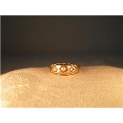 Antique Estate 14K Rose Gold Seed Pearl Ring #2228745