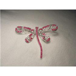 Estate 14K WG Ruby Diamond Dragonfly Brooch #2228756