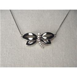 14K WG Gold Diamond Butterfly Pendant Necklace #2228771