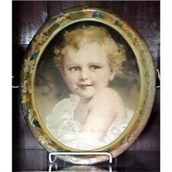 Beautiful lithograph tray with a baby face #2228780
