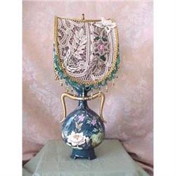 Handpainted waterlily & butterfly lamp #2228781