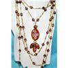 Image 1 : BRASS ART GLASS ANTIQUE FLAPPER NECKLACE Lot #2228788
