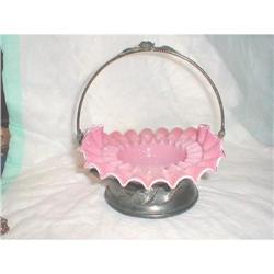VINTAGE CASE GLASS BRIDES BASKET WITH HOLDER #2228799