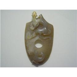 Chinese carved Celadon jade Dragon #2228844