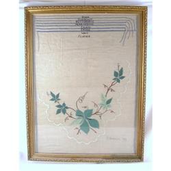 Sampler signed. Dated Framed on Linen  #2228872
