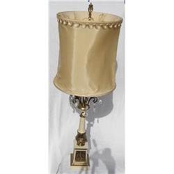Bronze and Iron Table Lamp with 14 Crystals #2228879