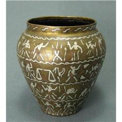 Egyptian Revival Bronze Mamluk Art Deco Vase, #2228890