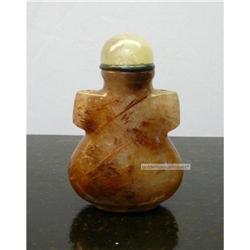 Handcrafted Natural Golden Crystal Snuff Bottle#2228949