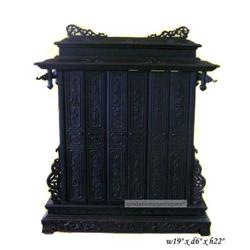 Chinese Zitan Dragon Lotus Motifs Pen Holder  #2228951