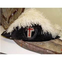 19c Victorian Masonic Hat Leather Case Feather #2228975