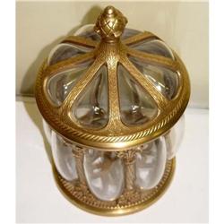 Acanthus Leaf Brass Blown Glass Pickle Jar #2228982