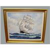 Image 1 : Nautical Sailing Ship Oil Painting by M C Waite#2228989