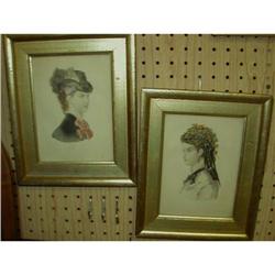 2  Lovely Turn of the Centry Women  with Hats #2229017