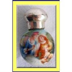 ANTIQUE HP PORCELAIN MINIATURE PERFUME BOTTLE #2229029