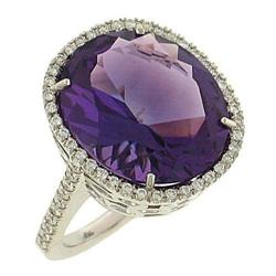 Cushion Cut Amethyst & Diamond Ring #2238684