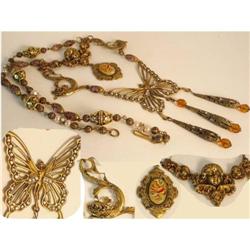 Gypsy HUGE woman butterfly cherub deco necklace#2238912