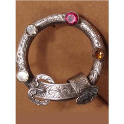 ANTIQUE BUCKLE citrine SCOTTISH BRooch #2238927