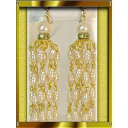Dripping Vintage Real Pearl Chandelier earrings#2238946