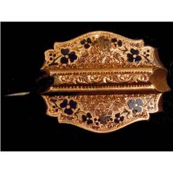 1880's Victorian GOLD ENAMEL Chatelaine hook #2238957