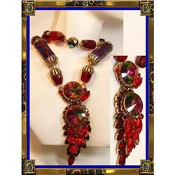 HUGE RUNWAY Couture Peacock RIvoli necklace #2238967