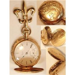 Figural 14KT rose Gold Pocketwatch & brooch  #2238973