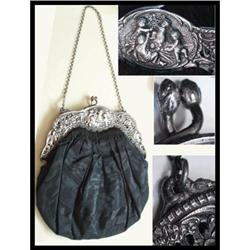 Hallmarked silver CHERUB Snake SIGNED purse #2238976