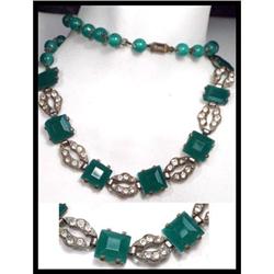 Vintage SIGNED Czech DECO NECKLACE  #2238988