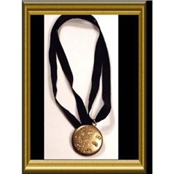 Vintage 9kt gold locket  MOURNING HAIR necklace#2238993