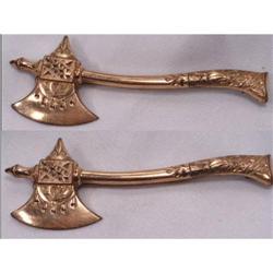 1800's ose GOLD Victorian BATTLE Axe brooch  #2239001