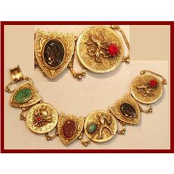 Vintage Cameo Medieval  bookchain bracelet #2239006