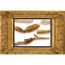 1800 GEORGIAN 14KT GOLD 900 Pearl necklace #2239017