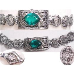DECO Rhodium jeweled PEACOCK Bracelet #2239020