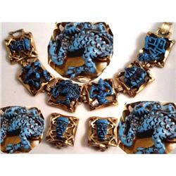 VINTAGE ENAMEL har? DRAGON bracelet parure #2239022
