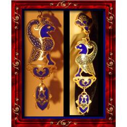 EXOTIC DECO Enamel Scarab earrings necklace #2239026