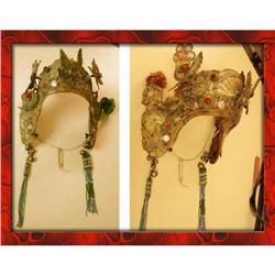 RARE Antique Chinese opera Headdress crown  #2239027