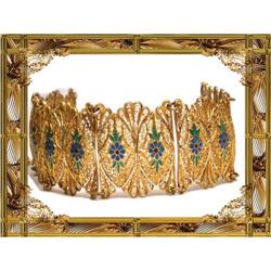 GILT  Cannetille Enamel vintage 1800s bracelet #2239039