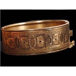 Victorian HINGEd Enamel Gold Vintage bracelet #2239040