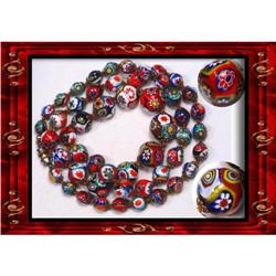 BIG vintage MURANO millefiori GLASS necklace #2239041