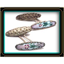 Vintage Rare 1800?s ENAMEL Cufflinks Civil war #2239042