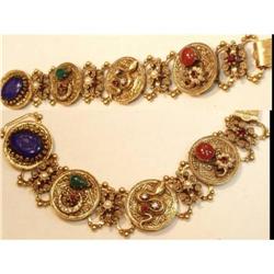 Gothic jewel snake Cameo bookchain bracelet #2239044