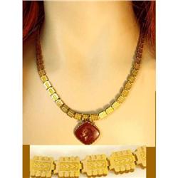 Victorian bookchain cameo medusa necklace #2239046